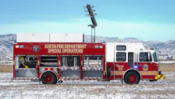 The rescue has a Warn M15000 electric winch, Command Light CL series light tower and roof top storage. The rescue has a Warn M15000 electric winch, Command Light CL series light tower and roof top storage.