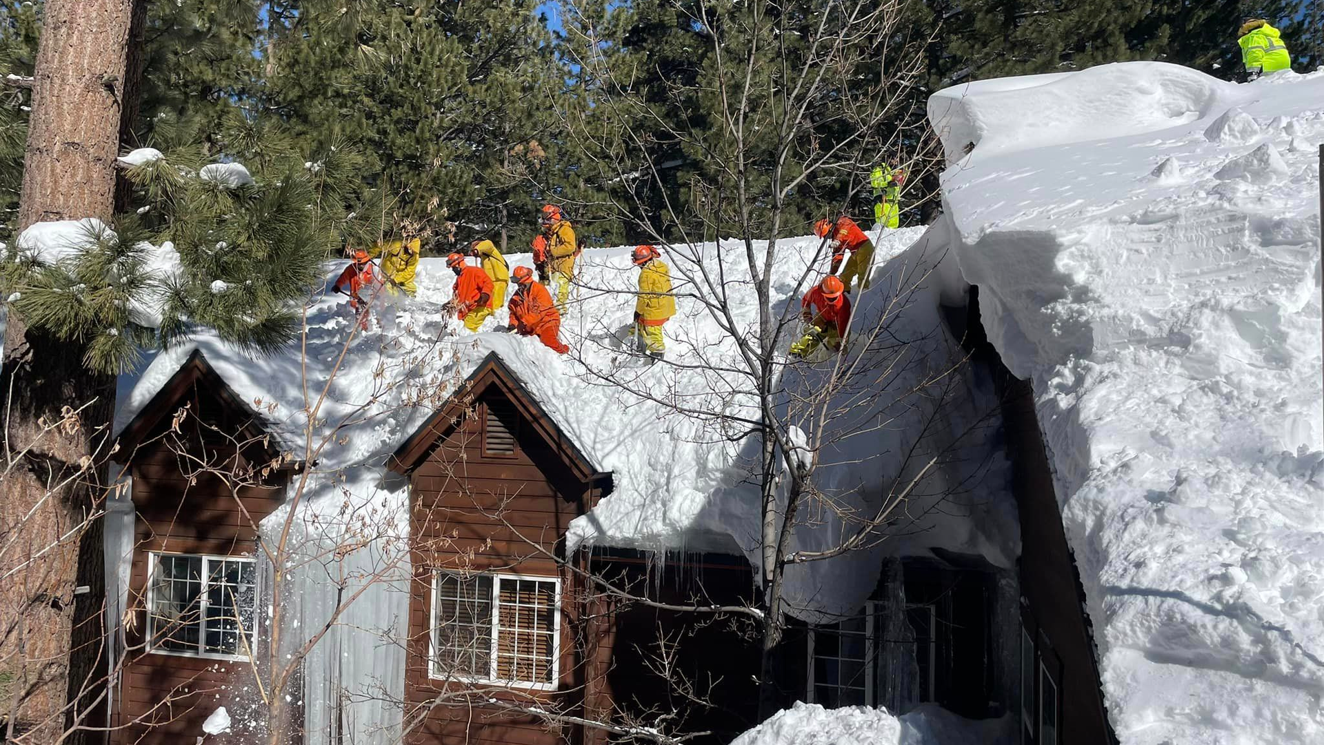 Crews were called in to remove record snow fall off structures in the South Lake Tahoe area. Inspectors have checked over 100 structures with 86 sustaining damage.