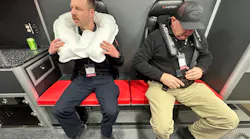 Lake Hill, IN, firefighter/paramedic Benford Rosenfeldt holds a sample of the MBrace airbag during the product unveiling at IMMI headquarters last week. He said this technology is “leaps and bounds” ahead of what is available for today’s responders. Lake Hill, IN, firefighter/paramedic Benford Rosenfeldt holds a sample of the MBrace airbag during the product unveiling at IMMI headquarters last week. He said this technology is “leaps and bounds” ahead of what is available for today’s responders.