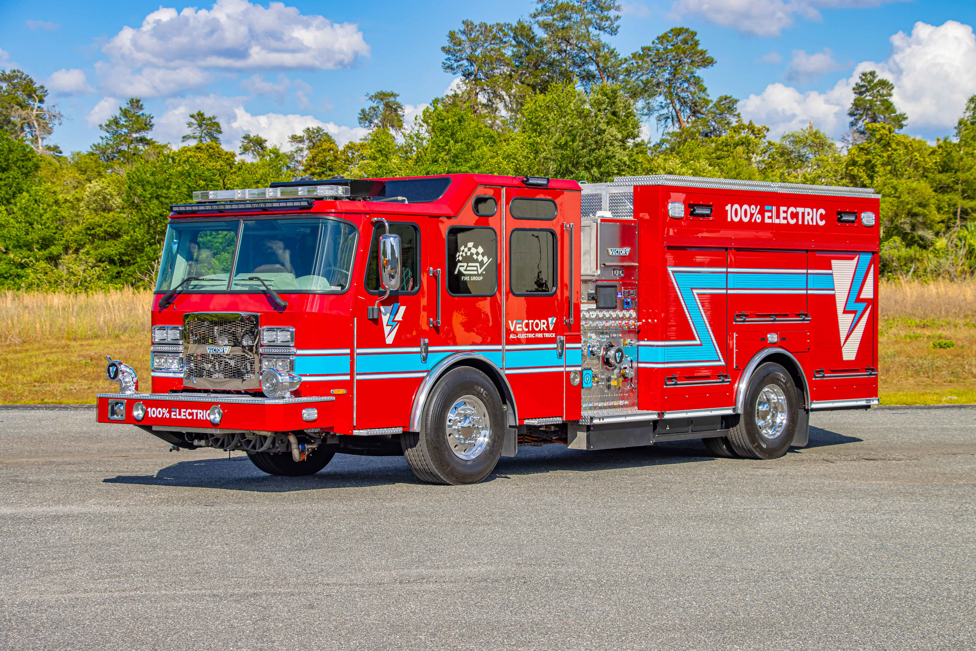 The Vector&trade; pumper is the first North American-style all-electric fire truck.