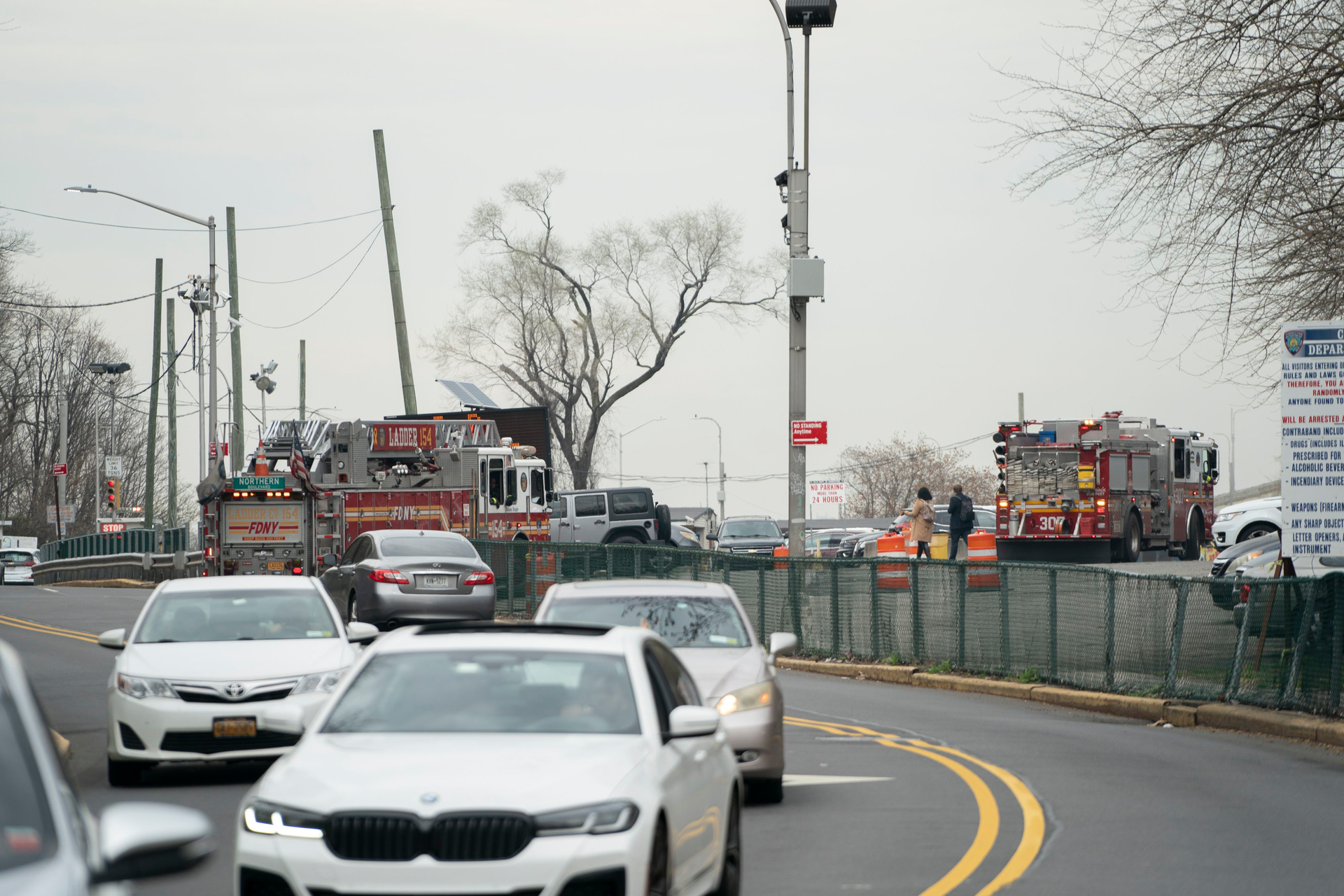 FDNY apparatus respond to incident at Rikers earlier this month.