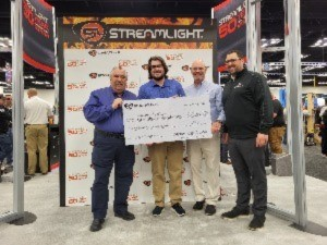 Streamlight donated $21,000 to the NFFF in support of the families and colleagues they left behind. A check was presented to Chief Ronald Siarnicki (left), Executive Director of the National Fallen Firefighters Foundation at the recent FDIC International Conference. Also on hand (second from left to right) were Ross Mulkerrin, Development Manager of the NFFF; Allen Lance, Streamlight&rsquo;s Vice President of Sales; and Aaron Freund, Streamlight's Director of Sales &ndash; Industrial and Fire Divisions.