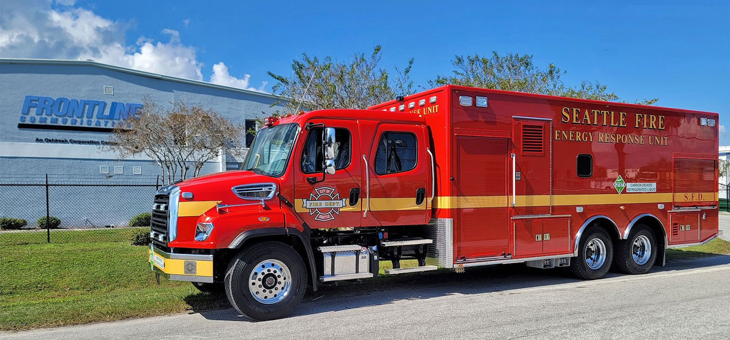 The Seattle Fire Department has unveiled a new Frontline Communications energy response vehicle (ERU) equipped with advanced CO2 technology to combat energy emergencies