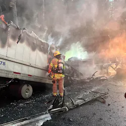 A semi-truck hauling 40,000 pounds of chocolate caught fire about 4:15 a.m. on Interstate 80 in Placer County near Carpenter Road. A semi-truck hauling 40,000 pounds of chocolate caught fire about 4:15 a.m. on Interstate 80 in Placer County near Carpenter Road.