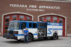 Corteva Agriscience Fire Department has taken delivery of a Ferrara Inferno® Industrial Pumper. Corteva Agriscience Fire Department has taken delivery of a Ferrara Inferno® Industrial Pumper.