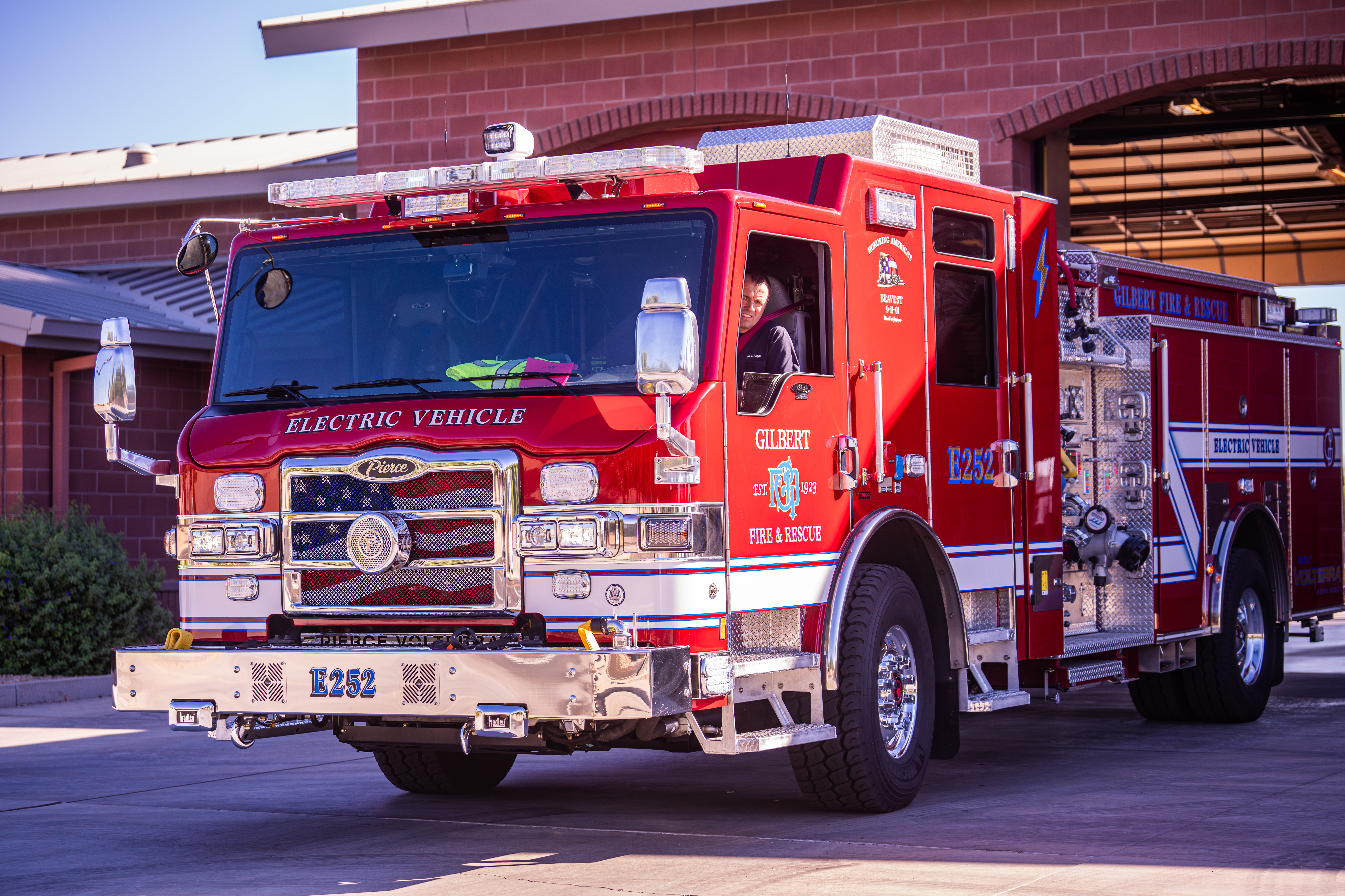 The new Volterra electric pumper will operate out of Gilbert Fire Station No. 2, the town&rsquo;s busiest fire station.