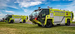 South Metro Fire Rescue has upgraded its fleet serving Centennial Airport in Colorado with the addition of two Oshkosh Striker® 4x4 ARFF vehicles. South Metro Fire Rescue has upgraded its fleet serving Centennial Airport in Colorado with the addition of two Oshkosh Striker® 4x4 ARFF vehicles.