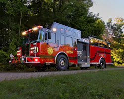 This apparatus is an enclosed, top-mount, aluminum pumper that was constructed for the Delton Fire Department in Lake Delton, WI, by Marion Body Works. This apparatus is an enclosed, top-mount, aluminum pumper that was constructed for the Delton Fire Department in Lake Delton, WI, by Marion Body Works.