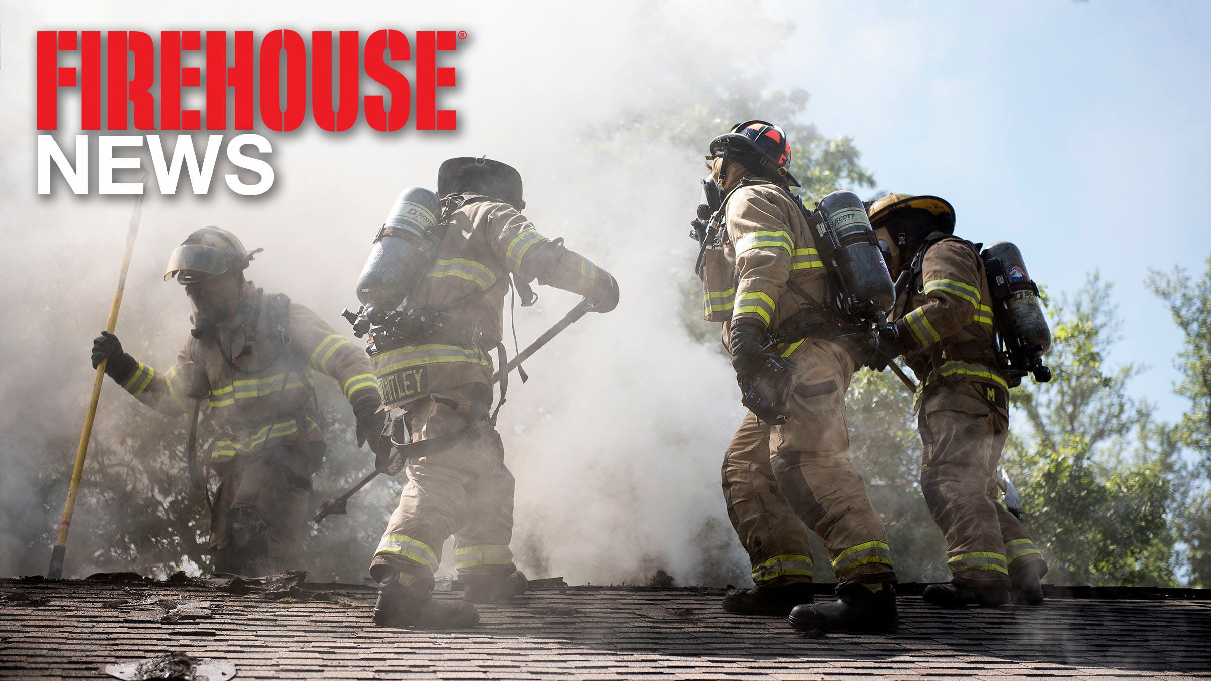 Firefighter Ventilating a Roof
