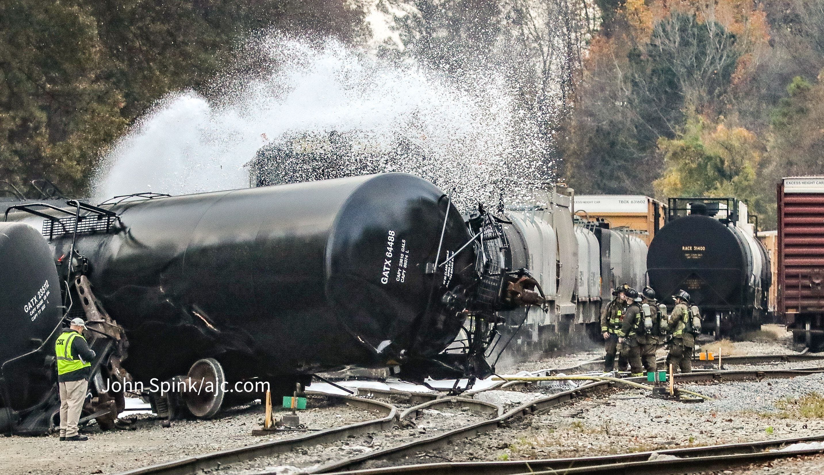 Eight CSX train cars derailed in Atlanta Friday morning.