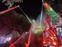 Firefighters arrived to find several apartments of a vacant apartment building fully involved with heavy black smoke. Firefighters arrived to find several apartments of a vacant apartment building fully involved with heavy black smoke.