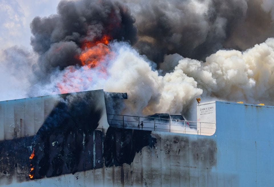 Two Newark firefighters died aboard this ship in July.