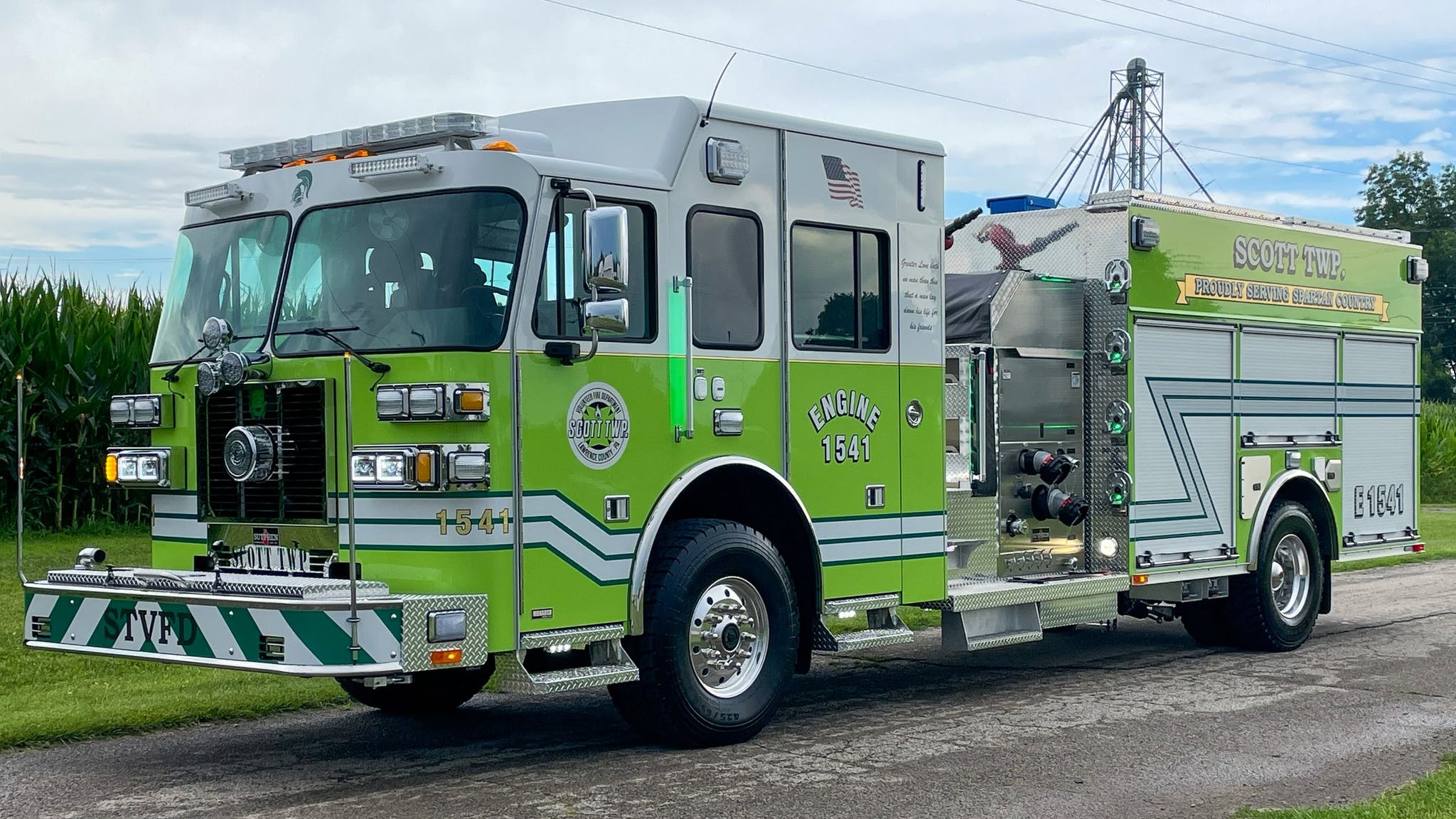 Sutphen built this custom pumper for the Scott Township Volunteer Fire Department in New Castle, PA, on a Monarch heavy-duty chassis.