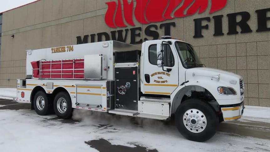 The All-Poly body has ROM roll-up doors and door-activated LED lighting.