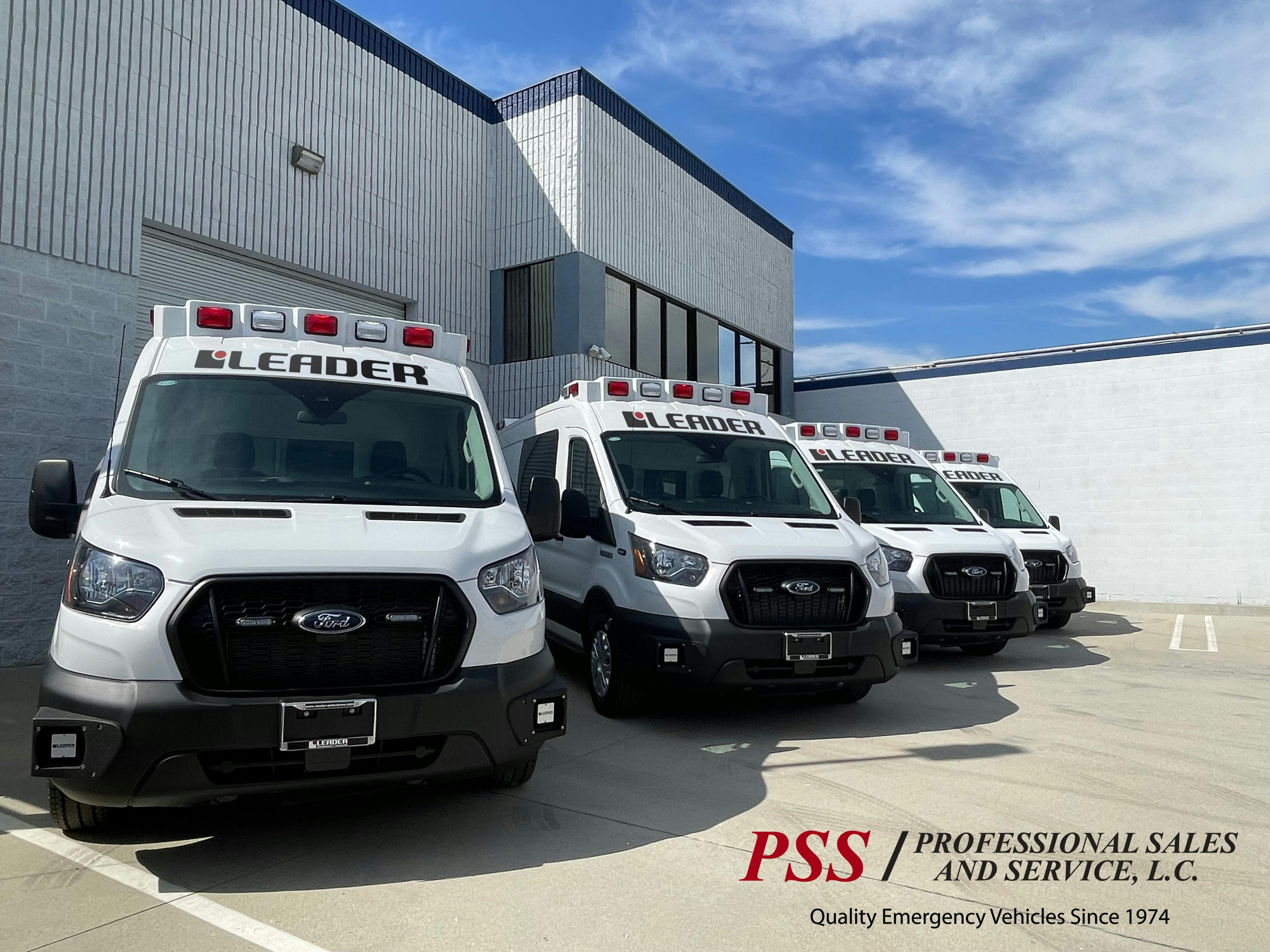 Leader Emergency Vehicles announces that Professional Sales and Service will represent Leader in California and across much of the western United States.