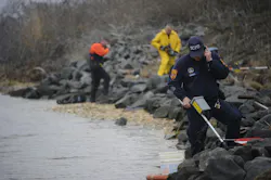 Suffolk County, NY, police officers used the Pulse 8X underwater metal detector to search for the remains of Shannon Gilbert, a victim in the infamous Gilgo Beach Murders. Suffolk County, NY, police officers used the Pulse 8X underwater metal detector to search for the remains of Shannon Gilbert, a victim in the infamous Gilgo Beach Murders.