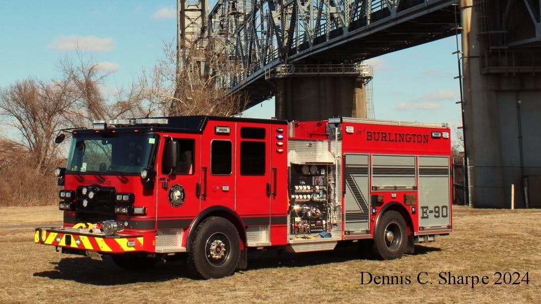 This Pierce Enforcer pumper with a 2,000-gpm pump and 500-gallon tank was placed in service by Neptune Volunteer Fire Company #5 in Burlington City.