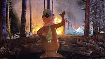 Firefighters from two states were called to Yogi Bear's Jellystone Park Camp Resort around 1 a.m. and ended up calling a second alarm to contain the fire.