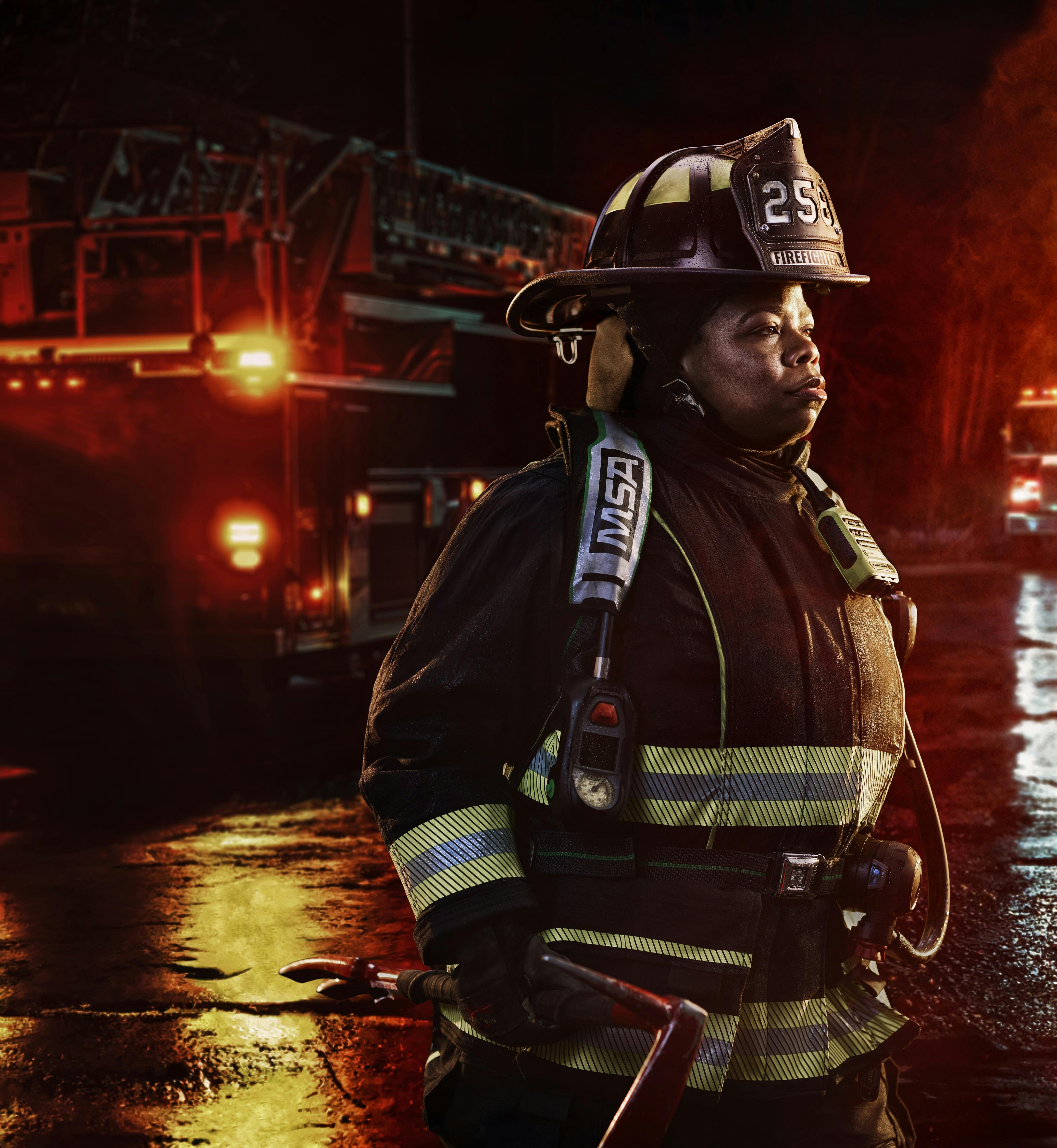 The MSA Cairns 1836 is one of the lightest weight traditional-style fire helmets available that meets National Fire Protection Association (NFPA) standards.