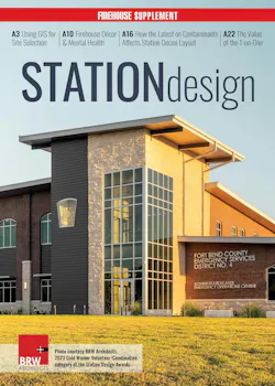 This special Station Design Supplement includes feature articles on using GIS to select a new station site, a new philosophy on firehouse images in conjunction with mental health and how the latest knowledge about contaminants affects station decon layout. This special Station Design Supplement includes feature articles on using GIS to select a new station site, a new philosophy on firehouse images in conjunction with mental health and how the latest knowledge about contaminants affects station decon layout.