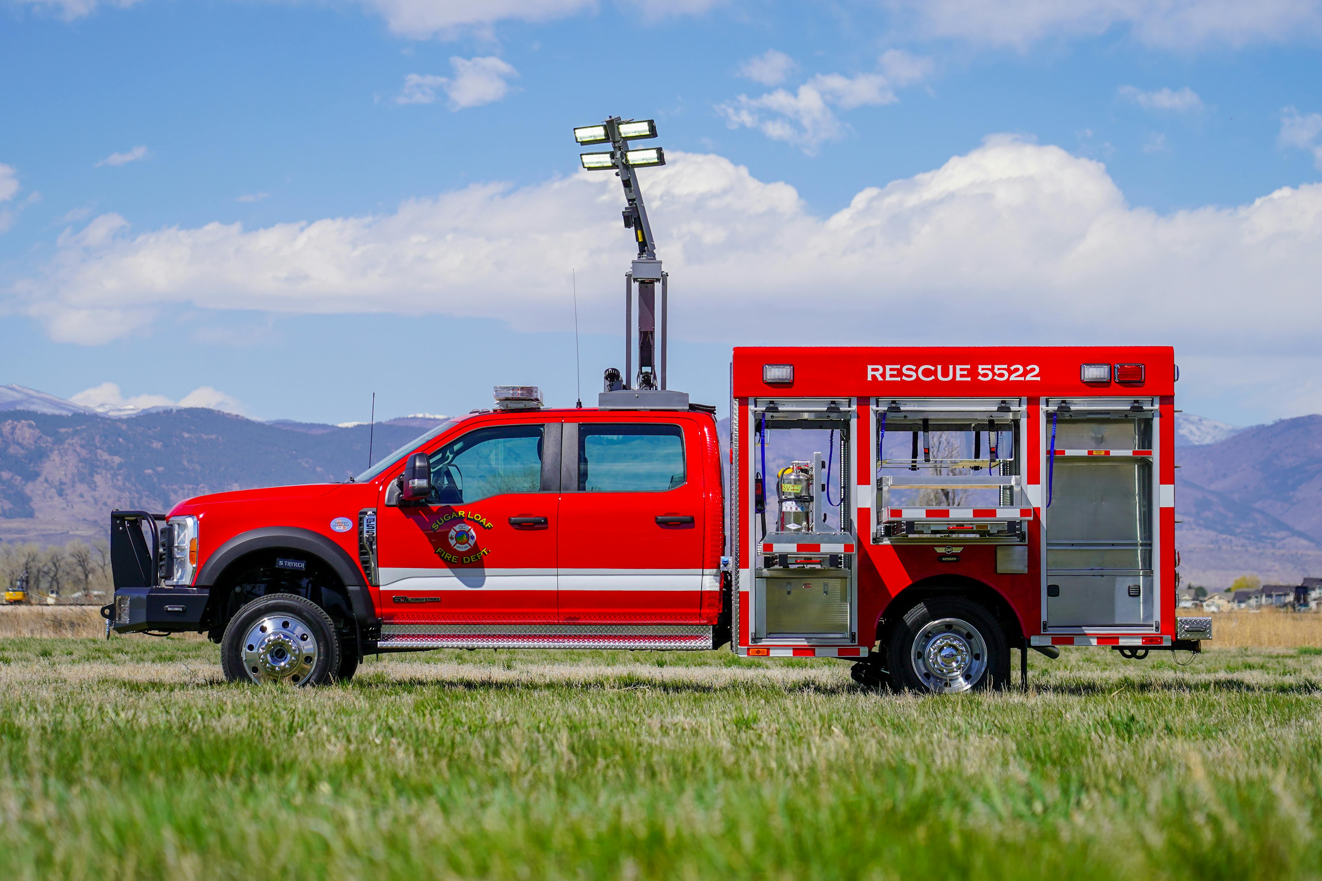 The rescue unit boasts a 180-inch wheelbase.