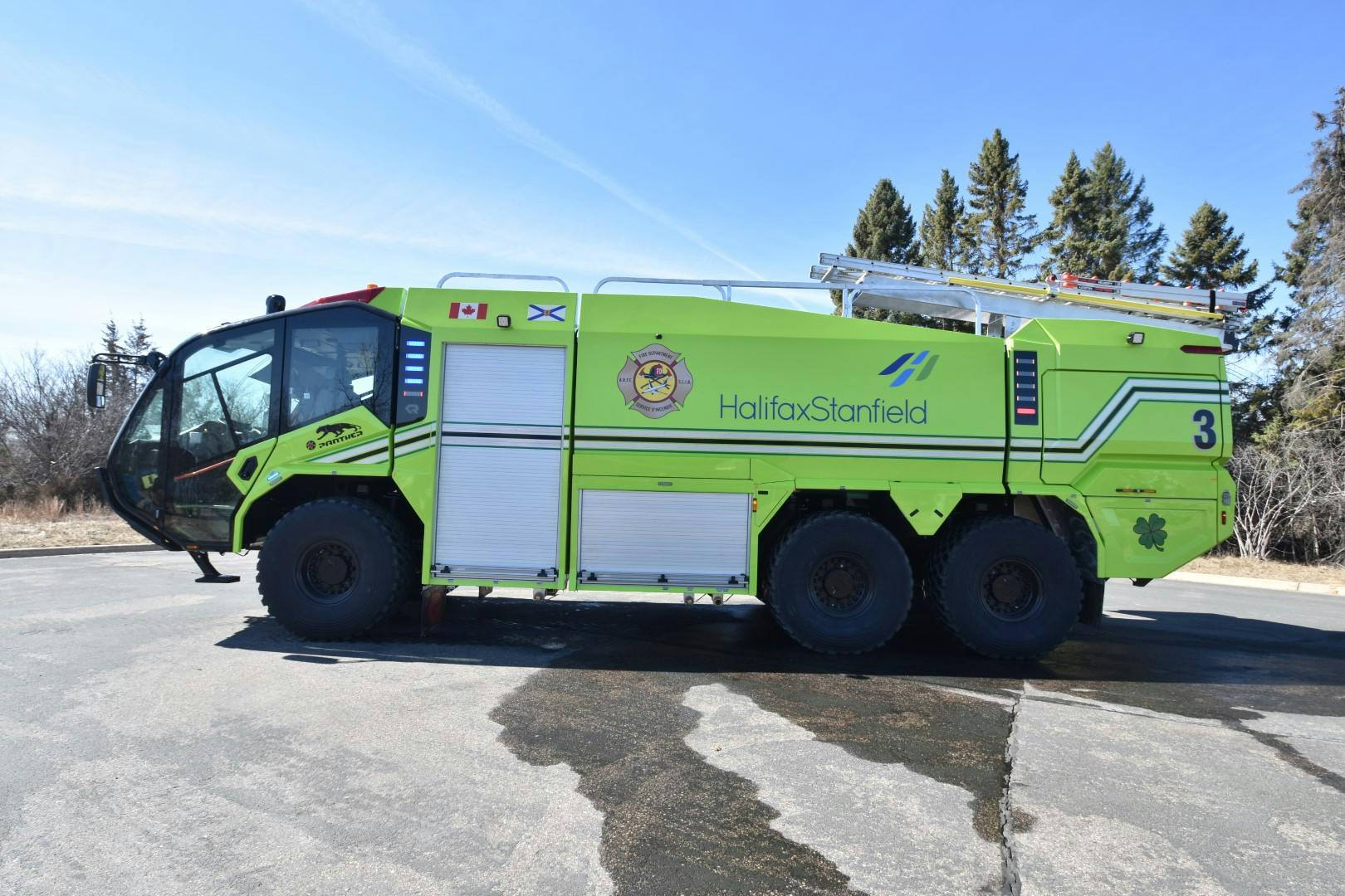 Rosenbauer built this Panther 6x6 ARFF vehicle for the Halifax International Airport.