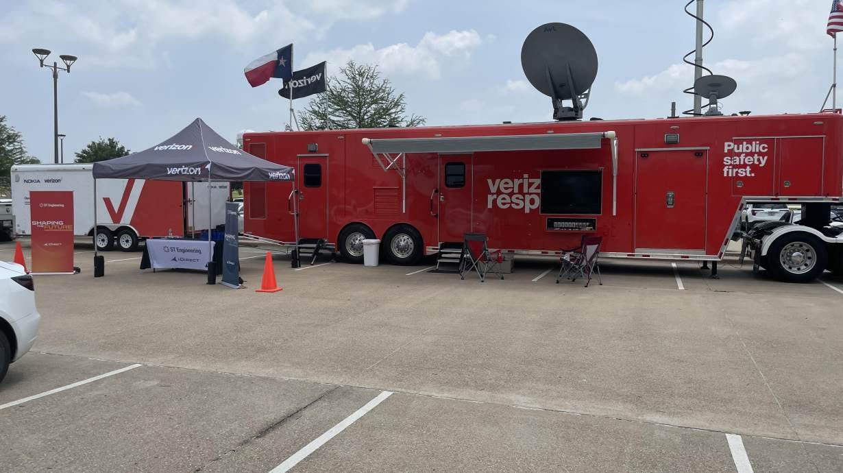 The Verizon teams on hand for the exercise leveraged a long-standing partnership with ST Engineering iDirect to help provide essential satellite communications to first responders and participants during the event.
