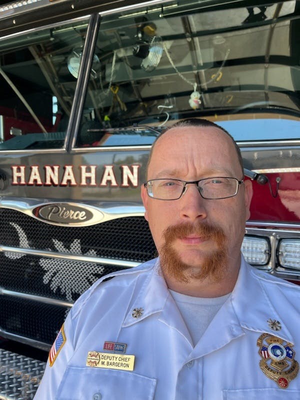 Michael Bargeron Jr. is the deputy fire chief of the Hanahan, SC, Fire Department.