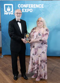 Jeff Stull and Crystal Forester accepted the 2024 Fire Protection Research Foundation Medal. Jeff Stull and Crystal Forester accepted the 2024 Fire Protection Research Foundation Medal.