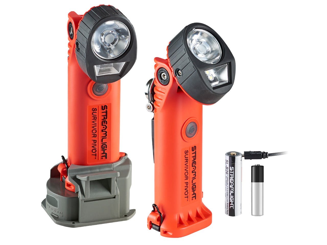 The Survivor Pivot features a forward-facing LED spot beam for distance illumination and a flood beam that is angled downward for close-up work.
