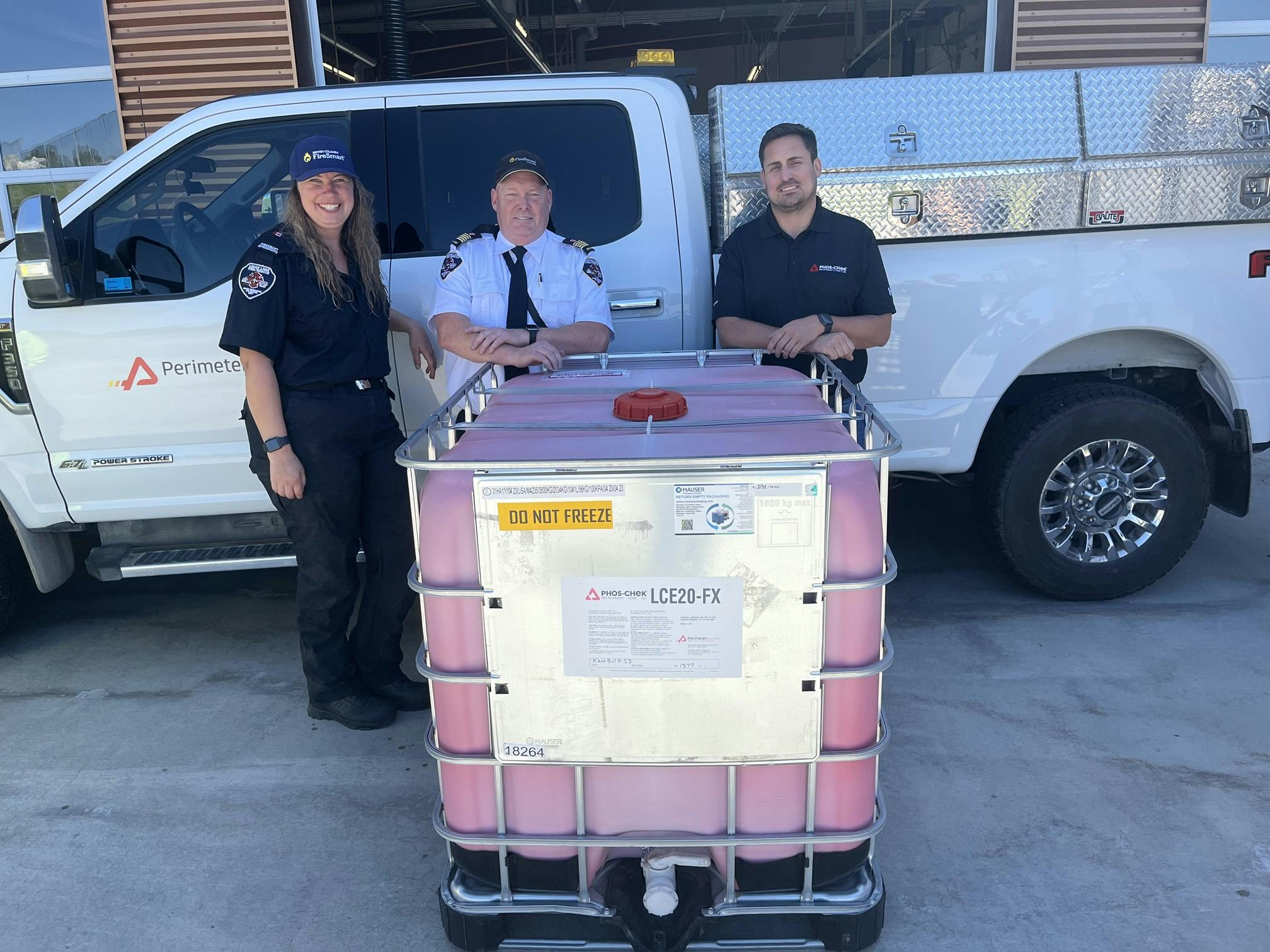 Perimeter Solutions has donated a 260-gallon tote of PHOS-CHEK&circledR; LCE20-Fx long-term fire retardant to the Logan Lake Fire Department in British Columbia, Canada.