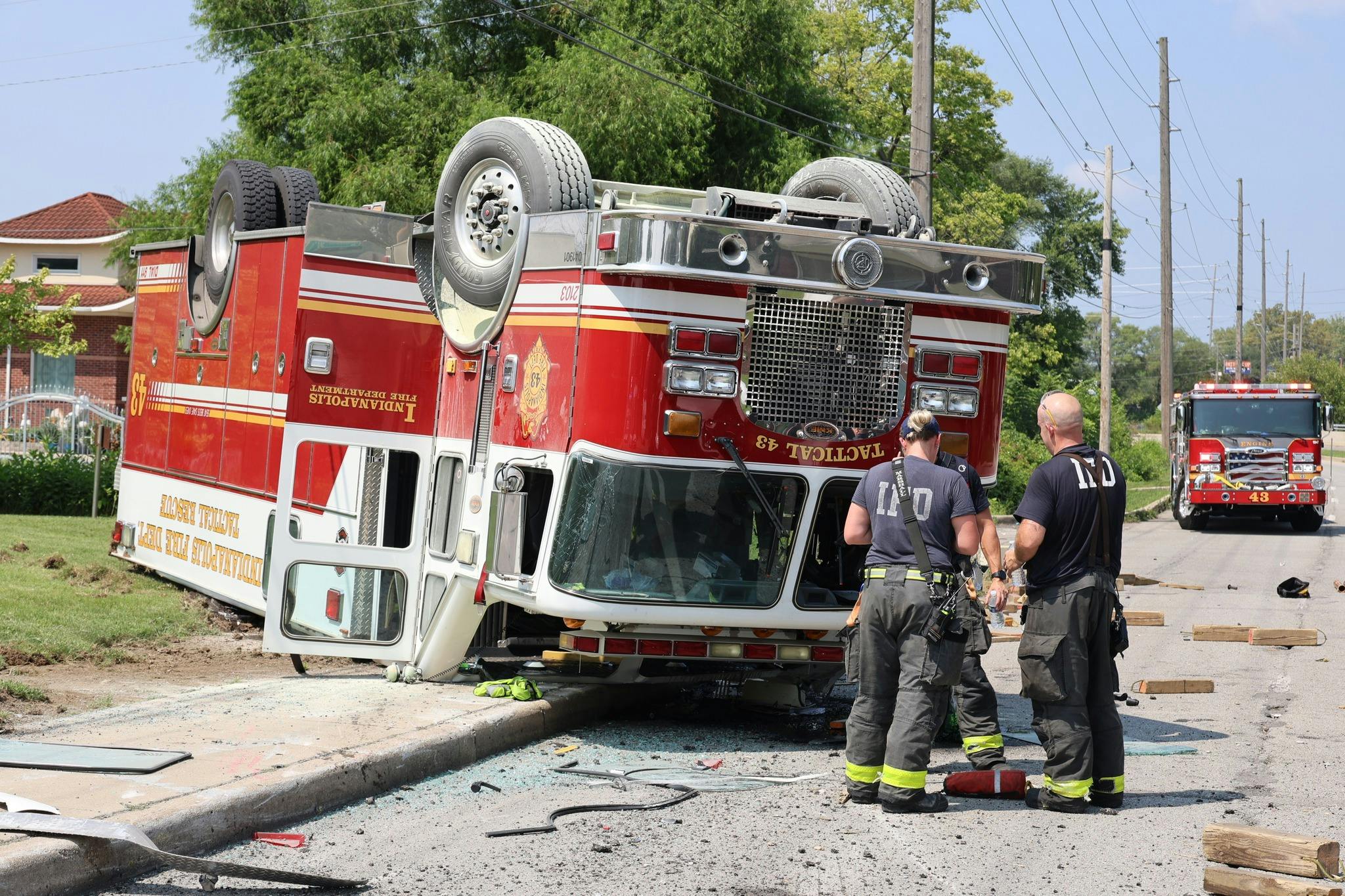 Four Indianapolis firefighters were taken to the hospital.