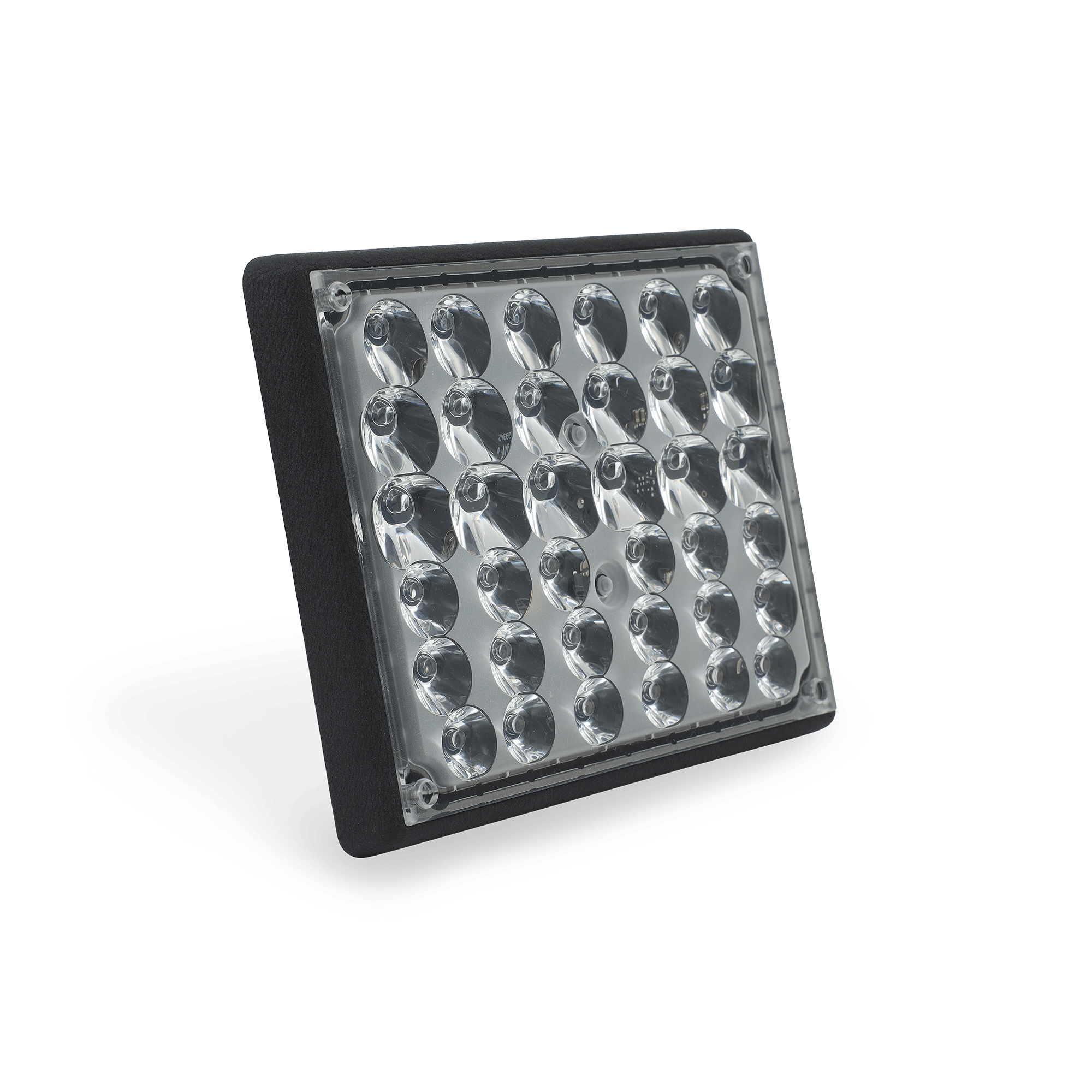 The lens itself is not the typical hard polycarbonate cover but, rather, a flexible and completely clear silicone.