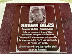 Fuller Hose Company Firefighter Shawn Giles is remembered for his sacrifice. Fuller Hose Company Firefighter Shawn Giles is remembered for his sacrifice.