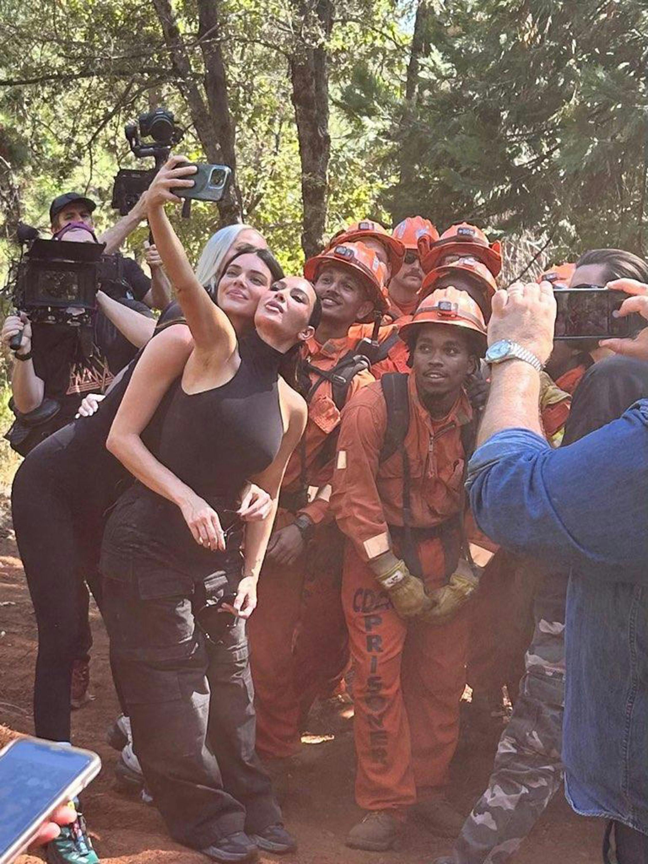 Celebrity Kim Kardashian visited Crew 3, Crew 5 and Pine Grove Youth Conservation Camp at the Growlersburg Conservation Camp to learn more about the fire programs operated by the California Department of Corrections and Rehabilitation.