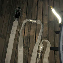 When there’s enough room, the working length of hoseline should be flaked out perpendicular to the entry door. When there’s enough room, the working length of hoseline should be flaked out perpendicular to the entry door.