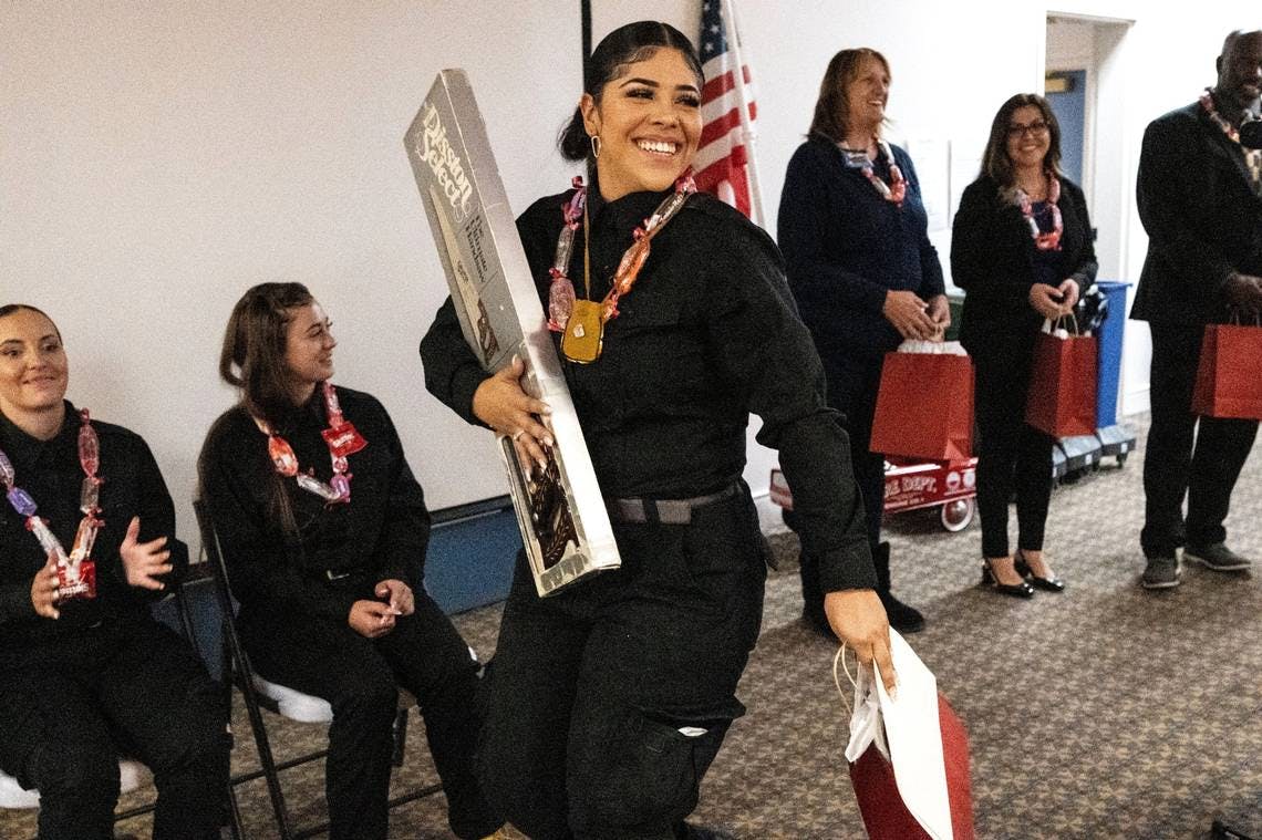 Britaney Gomez, 23, was one of the graduates of the first firefighter training program for women.inmates.