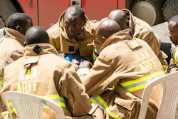 The local firefighters work hard and are eager to learn. The local firefighters work hard and are eager to learn.