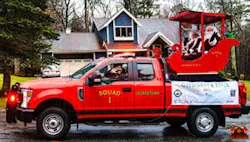 The Georgetown Fire Department in Massachusetts has been spreading joy and supporting a great cause through their annual Santa Tour. The Georgetown Fire Department in Massachusetts has been spreading joy and supporting a great cause through their annual Santa Tour.