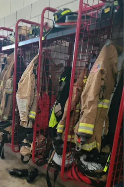 Ensure that clean PPE is stored in the fire station outside of direct sunlight and away from exhaust systems. This practice preserves the integrity and lifespan of gear, to maintain its effectiveness and safety. Ensure that clean PPE is stored in the fire station outside of direct sunlight and away from exhaust systems. This practice preserves the integrity and lifespan of gear, to maintain its effectiveness and safety.