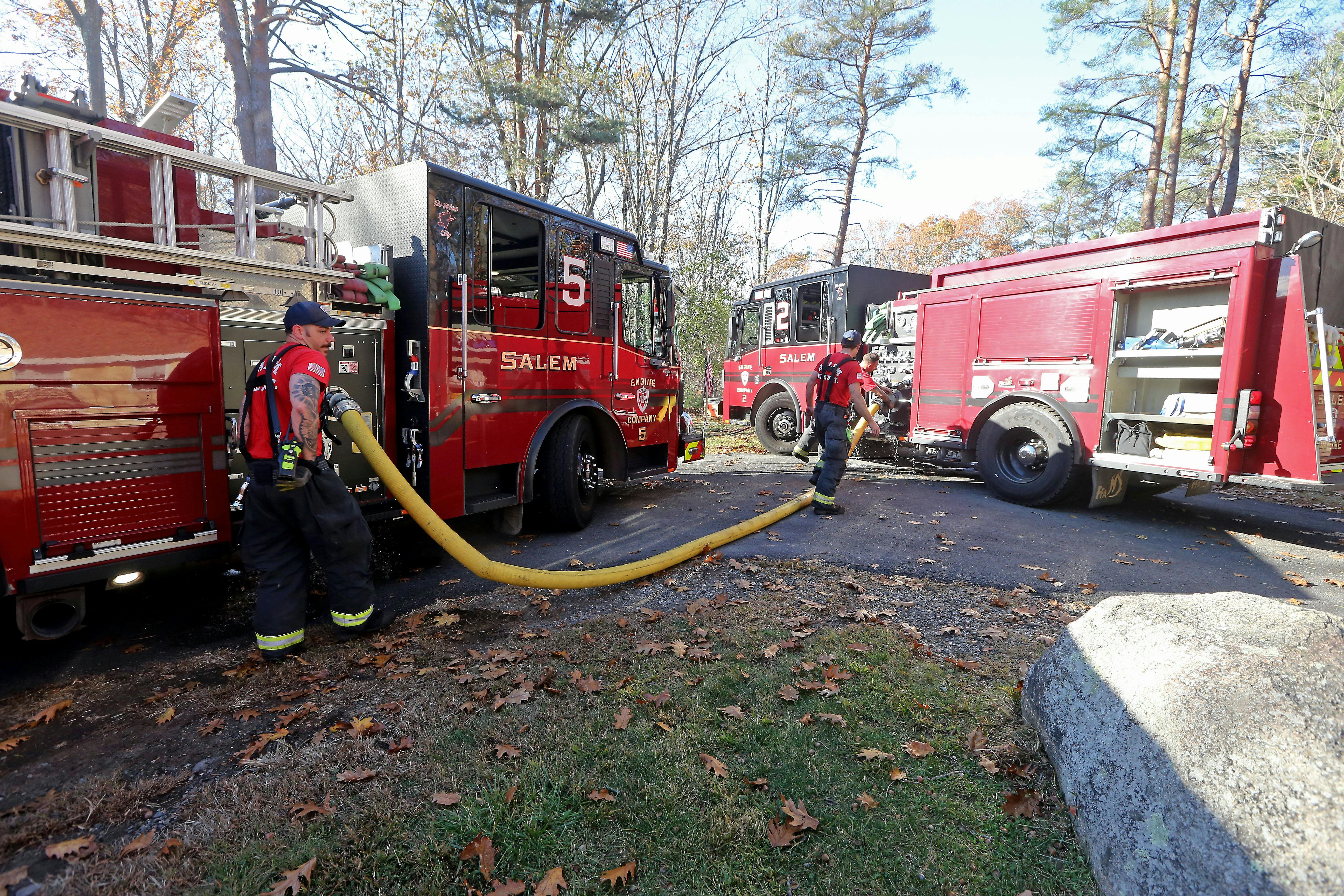 Salem firefighters at a draft site at a recent wildfire.