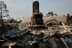 The remains of a home destroyed by the Mountain fire in Camarillo, CA. The remains of a home destroyed by the Mountain fire in Camarillo, CA.