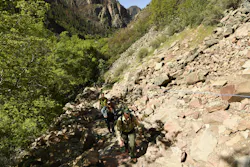 Glenwood Canyon Manager Colleen Pennington hikes the trail to Hanging Lake in May 2022, near Glenwood Springs, CO. Hanging Lake survived the Grizzly Creek fire that burned 33,000 acres in 2020, but the damage triggered a series of floods that led to closures off and on in the years since. Glenwood Canyon Manager Colleen Pennington hikes the trail to Hanging Lake in May 2022, near Glenwood Springs, CO. Hanging Lake survived the Grizzly Creek fire that burned 33,000 acres in 2020, but the damage triggered a series of floods that led to closures off and on in the years since.