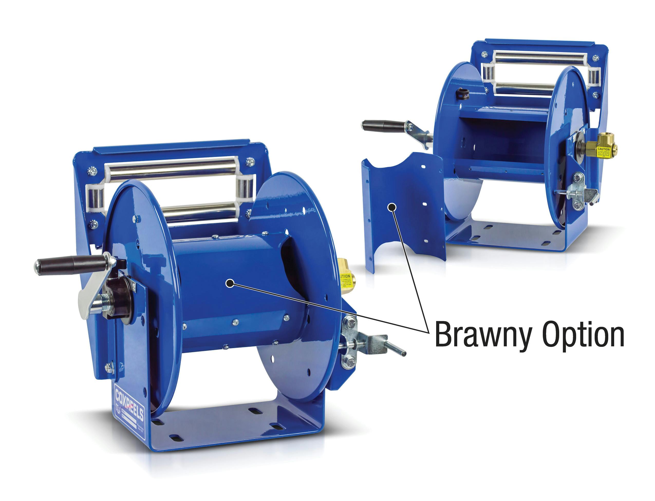 Coxreels is proud to offer the Brawny option available for most 100 Series hose reels.