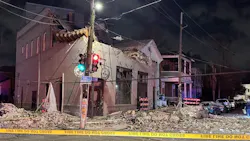The partial collapse of this New Orleans building took out a transformer leaving hundreds without power. The partial collapse of this New Orleans building took out a transformer leaving hundreds without power.
