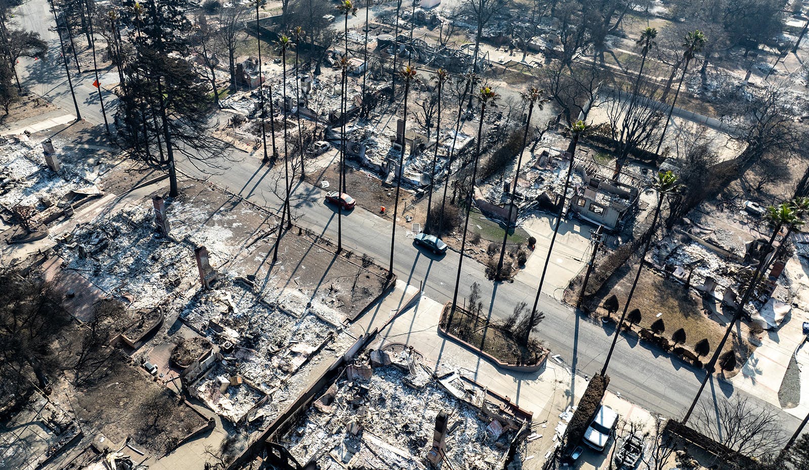 Entire blocks of homes in Altadena were destroyed by the Eaton fire.