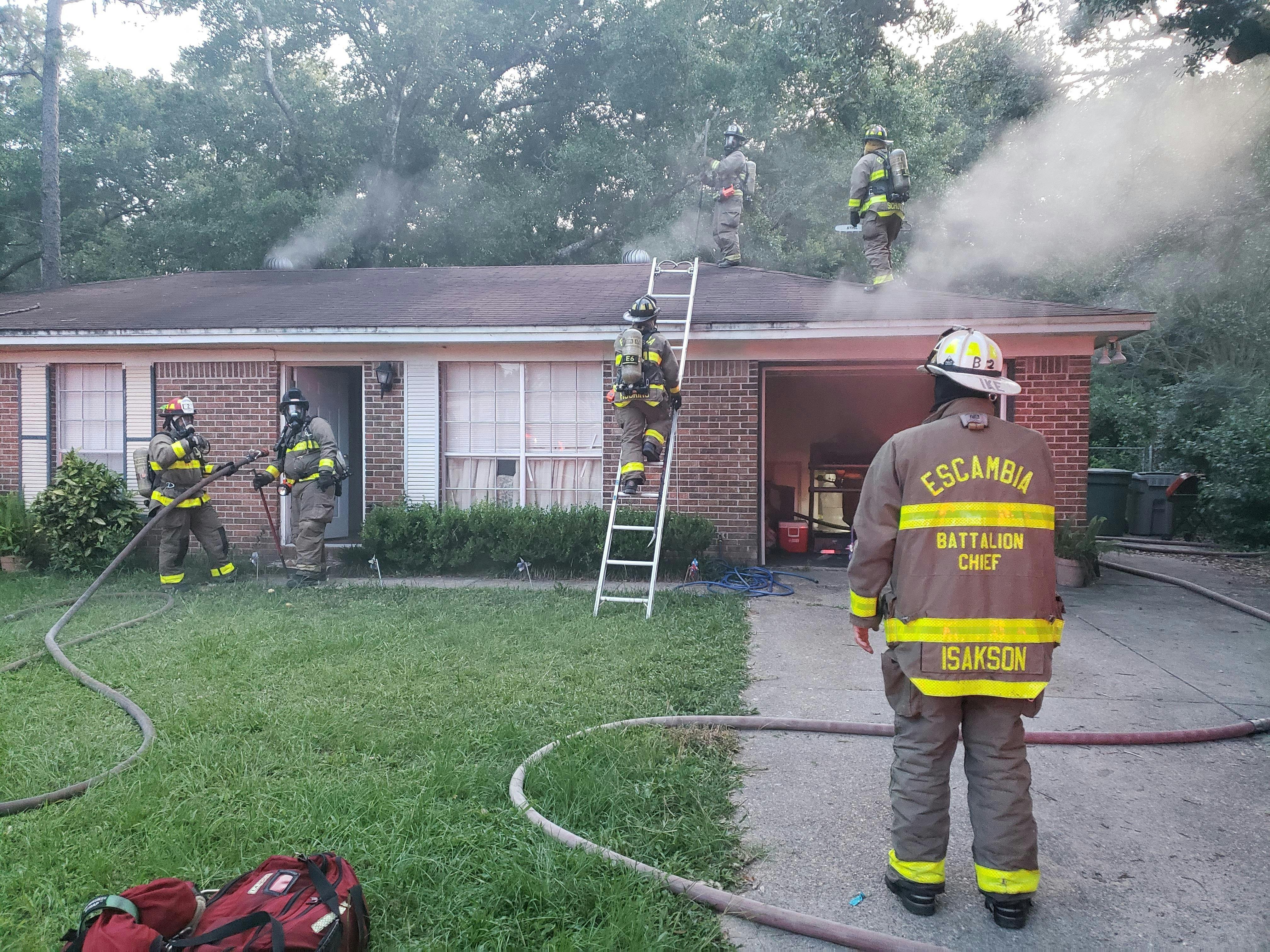 For house fires, one hoseline always should be staffed with a nozzle firefighter, a backup firefighter/officer, a door/control firefighter and a pump operator.