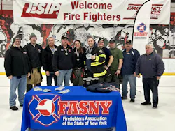 The awards ceremony was held on the ice following the broomball competition. The awards ceremony was held on the ice following the broomball competition.