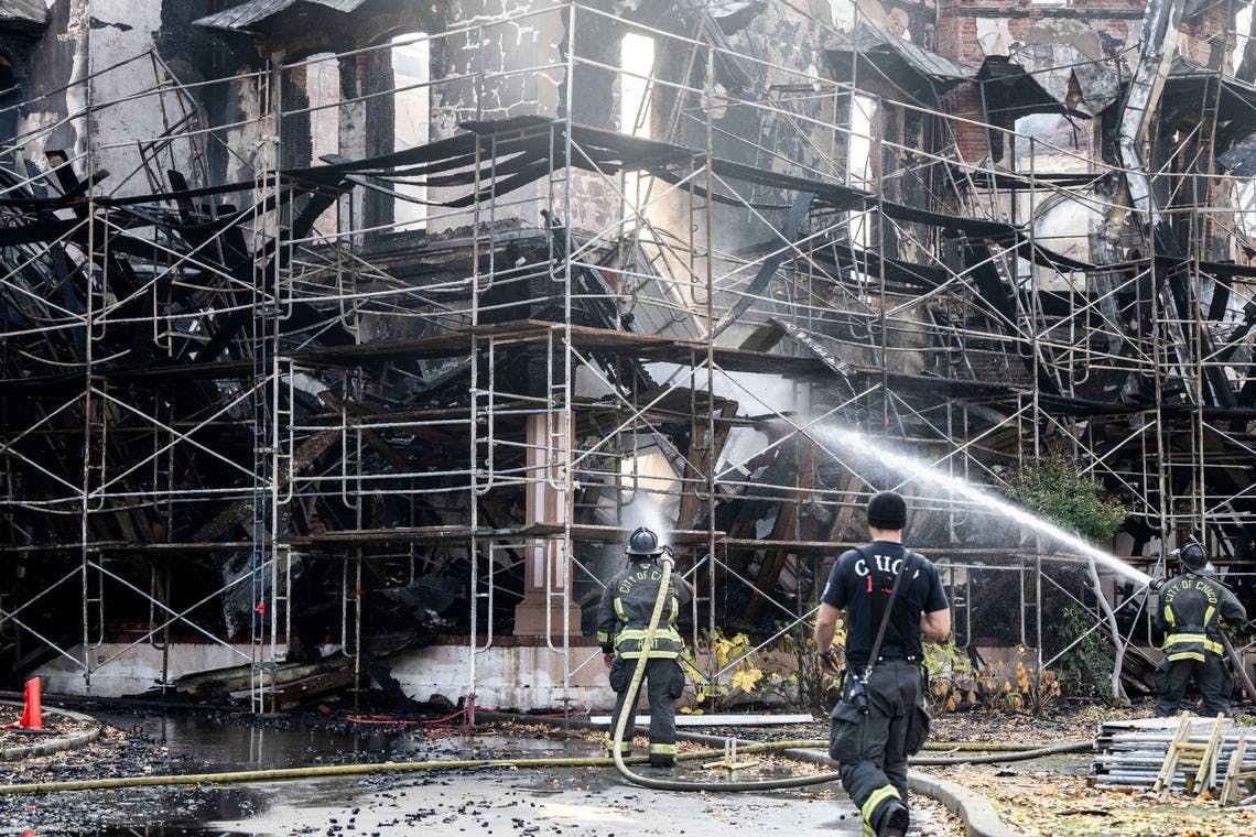Chico firefighters battled the Bidwell Mansion fire last December.