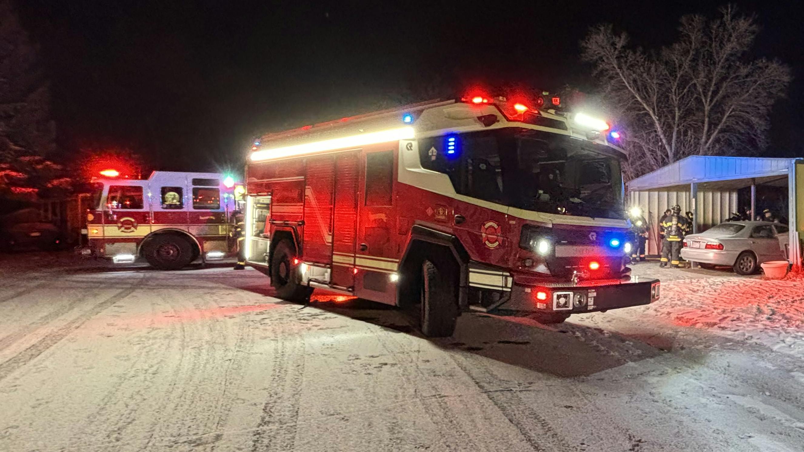 Boulder, CO, Fire-Rescue&rsquo;s first Rosenbauer RTX electric pumper (it now operates two) was first on scene at a fire in a manufactured home in January 2024. Despite, temperatures dipping below 20 degrees Fahrenheit, the rig performed as expected. &ldquo;It was very intuitive, very easy to use, even for old-schoolers like me,&rdquo; BFR Fire Chief Mike Calderazzo says. Photos courtesy of Boulder, CO, Fire-Rescue